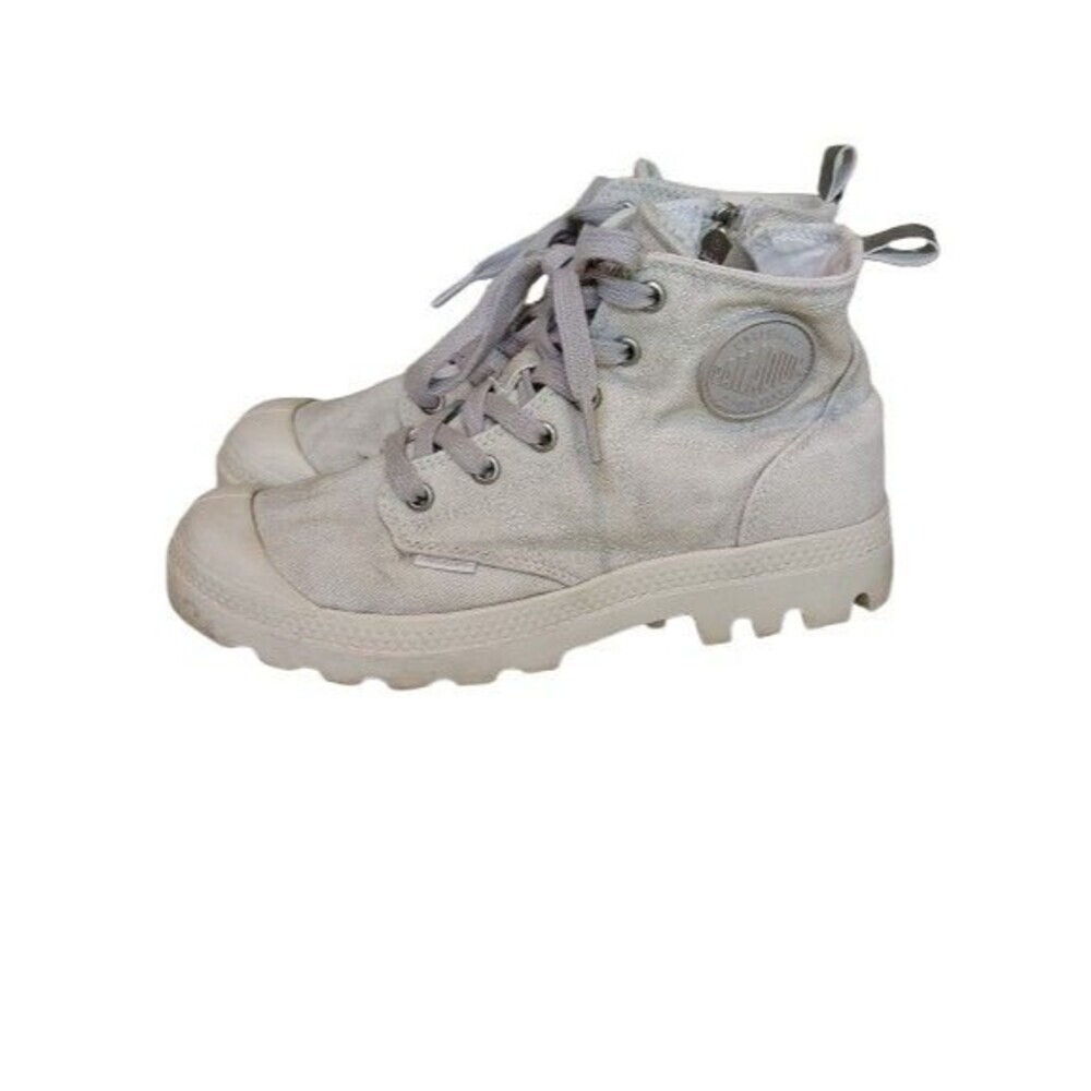 Palladium Boots Women's 6.5 Star White Pampa HI Canvas Sneakers 37.5 NEW